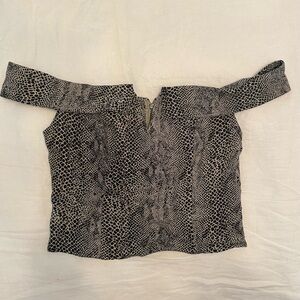 Free People snakeskin print off the shoulder top, XS